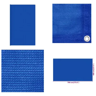 Image de vidaXL Tapis de tente 400 x 700 cm bleu HDPE - Tapis de tente - Tapis de terrasse - Tapis de camping