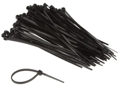 Immagine prodotto di Fascette stringitubo in nylon, nere - 100 pezzi, fascette stringitubo 100 x 2-5 mm - Resistenti ai raggi UV - Autobloccanti - Resistenza alla trazione fino a 8 kg