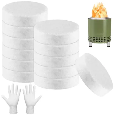 Produktbild von Keramikwolle für Bioethanol 12 Stück mit 2 Handschuhen, bis 1260°C, für Tischkamin & Brennöfen
