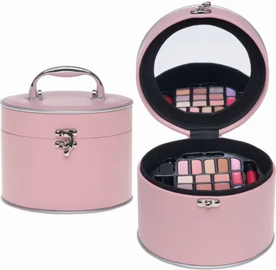 Produktbild von Kosmetikkoffer rund rosa 22tlg. rosa