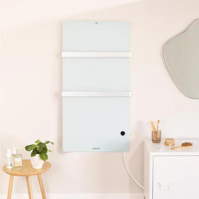Produktbild von WARM TOWEL CRYSTAL - Elektrischer Badheizkörper aus Glas mit WLAN 600W