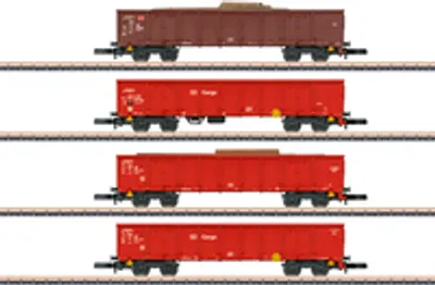 Image de Märklin 82542 Z Coffret de 4 wagons à bords hauts train de ferraille de la DB AG