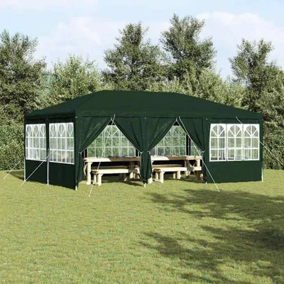 Zdjęcie produktu dla vidaXL Namiot imprezowy zielono-biały 600 x 400 x 266 cm poliester i stal