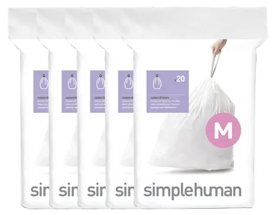 Productafbeelding van simplehuman CW0173CP, 45 liter, Wit, 553 mm, 779 mm, 100 stuks