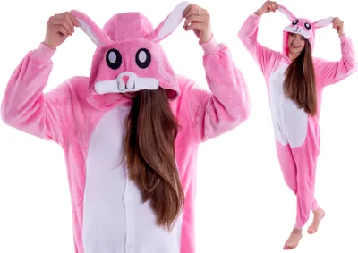Produktbild von Kigurumi Onesie Rosa Hase Pyjamas, Größe M