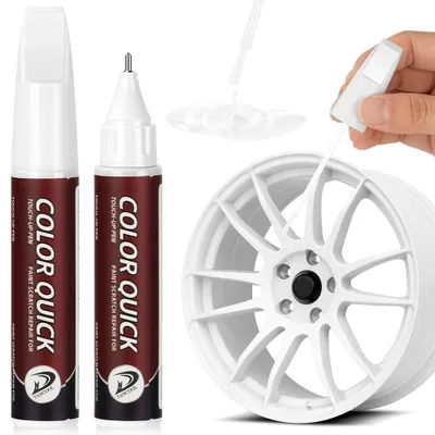 Felgenreparaturlack 12 ml weiß, 2-in-1 Stift