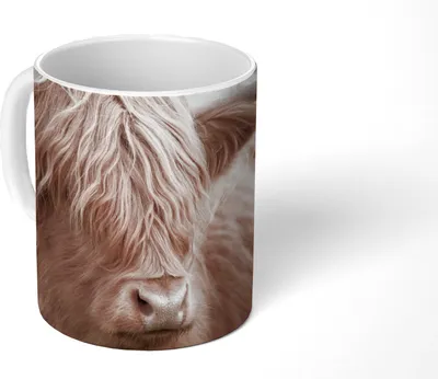 Produktbild von MuchoWow® Tasse Kaffeetasse Kaffeebecher 350 ml Schottisches Hochlandrind - Tiere - Porträt Teetasse - Fototasse - Becher - Keramikbecher - Teebecher - Kaffeetasse - Bürotasse