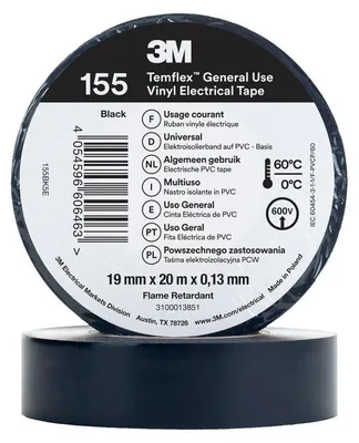 Image de Temflex Isolierband 155 PVC 19mm x 20m 3M 7100184744 Grau