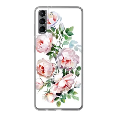 Produktbild von MuchoWow® Handyhülle Schutzhülle Hülle für Samsung Galaxy S21 Plus Aquarell - Rosen - Blumen Silikon Softcase Handy Hülle - Handy-Tasche