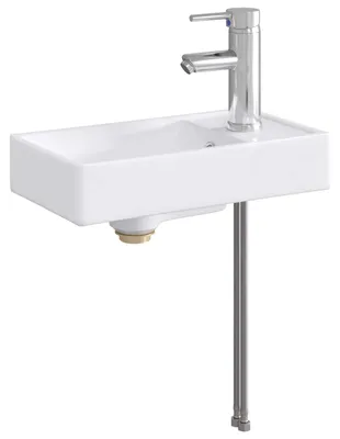 Zdjęcie produktu dla Umywalka łazienkowa vidaXL, chromowana, 40,5 x 22,5 x 11,5 cm, metalowa