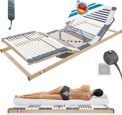 Produktbild von Elektrischer Lattenrost 90x200 cm - 44 Leisten, 7 Zonen, Notabsenkung, Höchster Komfort