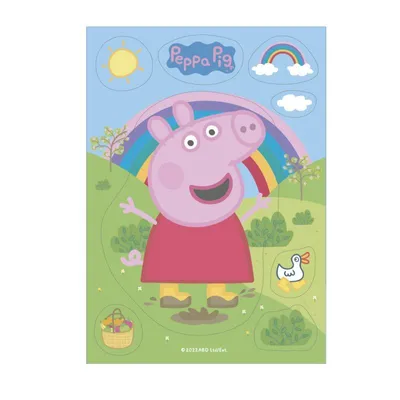 Produktbild von Peppa Pig Tortenaufleger 14,8x21cm Oblatenpapier Geburtstag