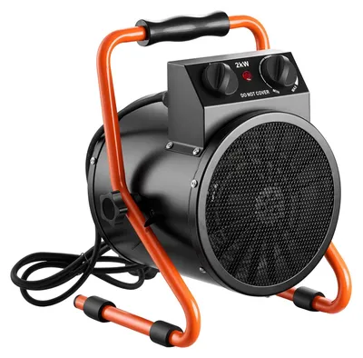 Produktbild von Gewächshausheizung - Elektrischer Heizlüfter - 2000 W - Heiz- & Lüftermodus - Überhitzungsschutz - 25° Neigbar - IPX4 Spritzwassergeschützt - Tragbar