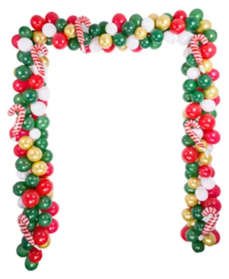 Produktbild von Traditioneller Weihnachts-Ballonbogen für Haustüren 238 Ballons Rot + Gold -