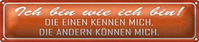 Produktbild von Blechschild Spruch 46x10cm ich bin wie ich bin die einen Dekoration