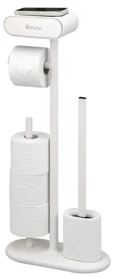 Productafbeelding van eluno ZINOLA 4-in-1 toiletgarnituur - vrijstaande toiletgarnituur, crèmewit