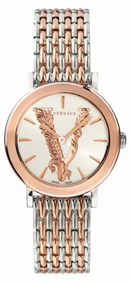 Productafbeelding van Versace VEHC00519 Virtus, wit, zilver, rosé goud, roestvrijstalen dameshorloge, nieuw