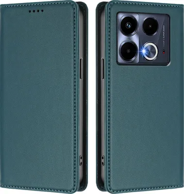 Immagine prodotto di Custodia in pelle per Infinix Note 40 5G, custodia magnetica in Finto cuoio con supporto Verde