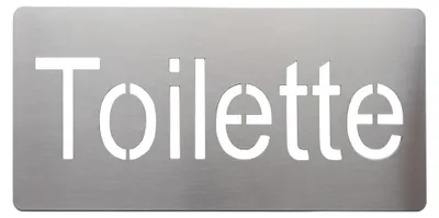 Edelstahl-Schild "Toilette" 20 x 10 cm