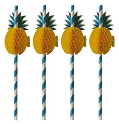 Immagine prodotto di PAPSTAR cannuccia di carta "Ananas" 200 mm blu/bianco 50 pezzi
