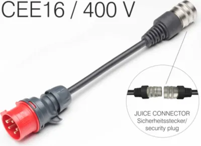 Produktbild von Sicherheitsadapter JUICE CONNECTOR, CEE16 / 400V, 3-phasig (rot, für JUICE BOOSTER 2)