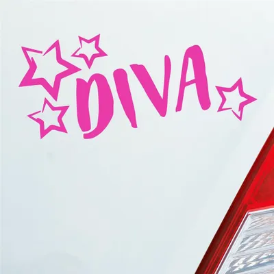 Produktbild von Auto Aufkleber Diva Sterne Stars Schriftzug 17,5x10 cm Pink Sticker Heckscheibenaufkleber