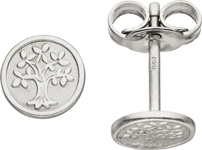 Produktbild von JOBO Ohrstecker Baum Lebensbaum 925 Sterling Silber mattiert Ohrringe Silberohrringe