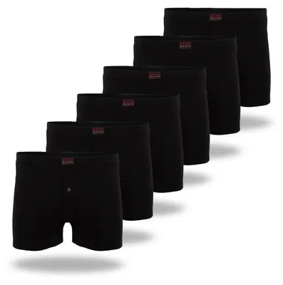 Produktbild von TEXEMP Herren Boxershorts Baumwolle 6er Pack Unterwäsche Short Boxer Unterhose Retro Schwarz | B193 - 5XL - 6 Stück