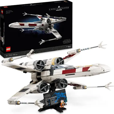 Produktbild von LEGO 75355 X-Wing Starfighter Set, Modellbausatz der Ultimate Collector Series für Erwachsene mit Luke Skywalker-Minifigur und R2-D2 Droidenfigur, The Mandalorian Geschenke für Männer und Frauen