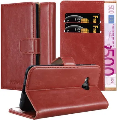 Produktbild von Cadorabo Hülle für HTC U PLAY Schutzhülle in Rot Handyhülle Book Tasche Case Etui Luxury