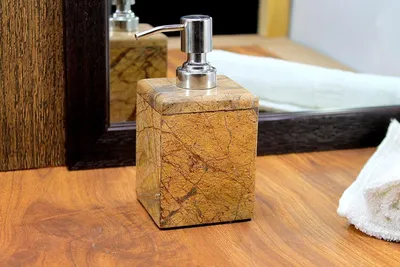 Immagine prodotto di Dispenser per sapone in pietra naturale – Marrone, verde, nero, bianco