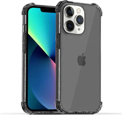 Immagine prodotto di Smartphonica Custodia in silicone antiurto trasparente per iPhone 11 Pro Max con paraurti - Nero