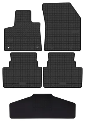 Productafbeelding van Rubberen automatten + tunnelmat voor DS DS7 Crossback vanaf 2017 (crossover) – 5-delig, zwart, op maat – Wielganizator SolidTread