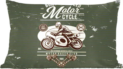 Produktbild von MuchoWow® Zierkissen Sofakissen Wohnzimmer Dekokissen 60x40 cm Motorrad - Retro - Briefe - Kopfkissen - Polster mit Foto