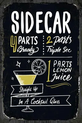 Produktbild von vianmo Holzschild 30x20 cm Sidecar Cocktail Recipe