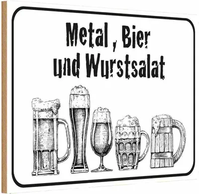 Produktbild von vianmo Holzschild 12x18 cm Bier und Wurstsalat Essen Trinken