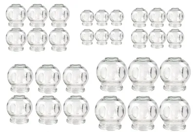 Produktbild von Schröpfgläser Set aus Glas, Cupping für Wellness, Vakuum Massage & kosmetische Anwendungen, Glas Schröpfset für Entspannung, Banki (30 Stück, 5 Größen)