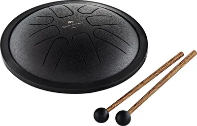 Image de Sonic Energy Tambour à anche 7 pouces - Fa mineur, 8 notes - Pour la méditation, le yoga, les enfants - Mailloches et sac inclus - Noir (SSTD1BK)