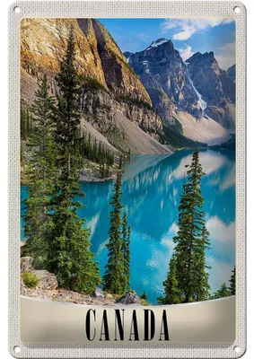 Produktbild von Blechschild Reise 20x30cm Kanada Europa Schnee Winter Meer