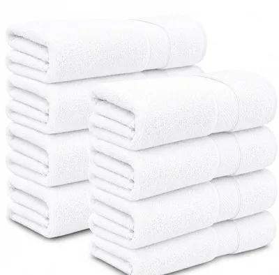 Produktbild von Komfortec 8er Handtücher 50x100 cm Set aus 100% Baumwolle, Frottee, Weich, Weiß
