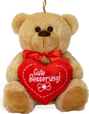 Produktbild von Teddybär mit Herz HAB DICH LIEB Plüsch-Teddy braun 25 cm