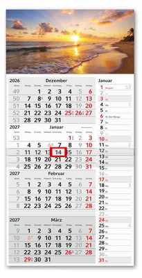 Produktbild von Timr 4-Monatskalender Streifenkalender 2027 - 60cm Motiv Sonnenuntergang I tr434