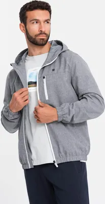 Zdjęcie produktu dla Ombre Clothing Męska kurtka przejściowa Jaiteh szary XL