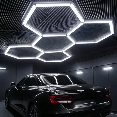 Produktbild von LED Lampe HEXAGON Deckenpanel Beleuchtung Werkstatt Garage Haus 319x217 cm