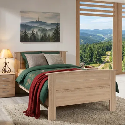 Produktbild von Seniorenbett 100x200 Komfortbett Eiche Liegehöhenverstellung #4197