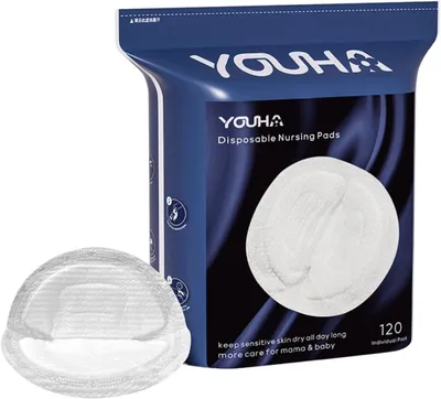 Imagen del producto de Almohadillas absorbentes para lactancia, ultrafinas, con 5 capas de absorción, suaves para la piel, 30 unidades, ideales para el período de lactancia