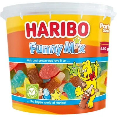 Imagen del producto de Haribo Funny Mix 650g – Mezcla de chicles de frutas de colores, ideal para compartir y picar
