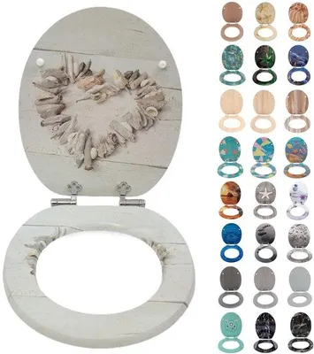 Produktbild von Toiletbril mit Softclose, antibakteriell, MDF-Holz, stabil