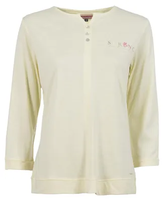 Productafbeelding van Soquesto blouse met driekwartmouwen, lichtgeel, maat 36. Collectie: Spring Delight