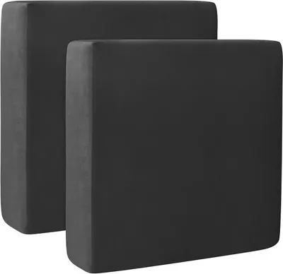Image de 2 Housses de coussins de canapé en velours stretch Coussins de canapé doux Protection de meubles pour le siège du canapé，Noir